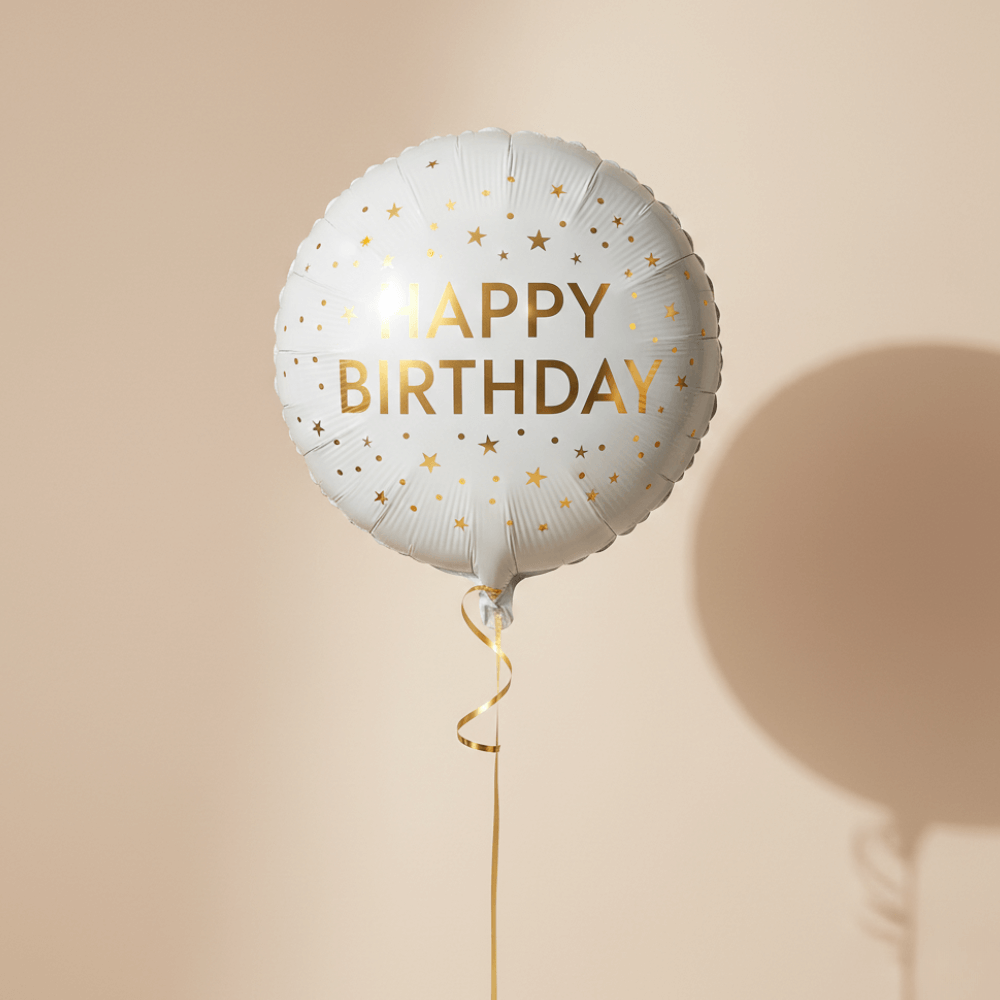 Happy Birthday helium balloon Dubai – white color