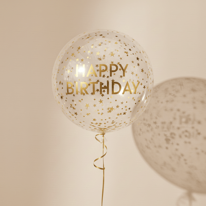 Happy Birthday helium balloon Dubai – floral design