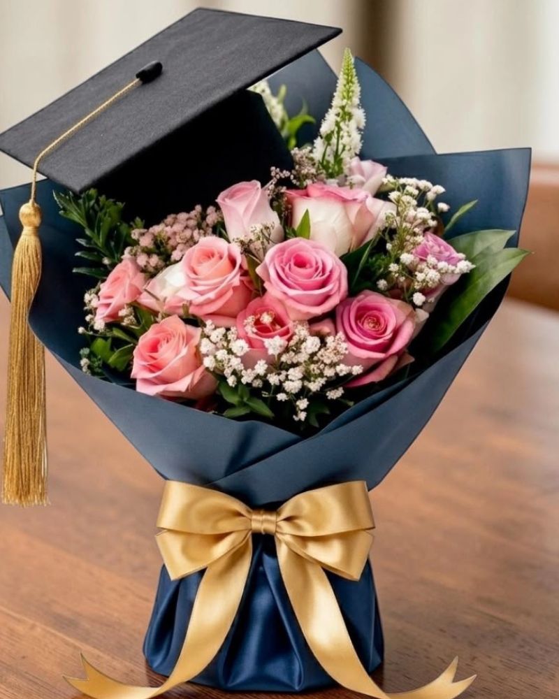 Elegant Graduation Rose Bouquet