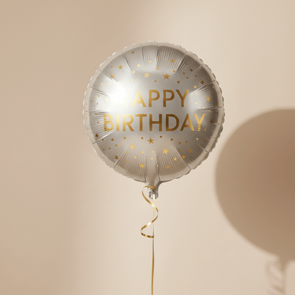 Happy Birthday helium balloon Dubai – silver color
