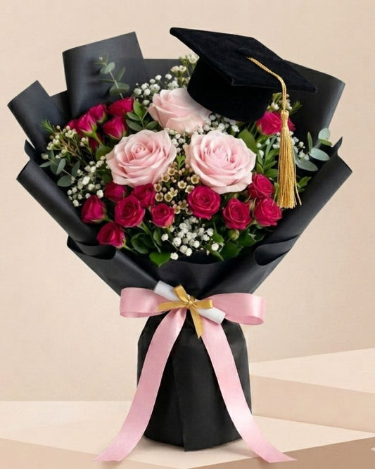 Graduation Celebration Rose Bouquet 🎓🌸