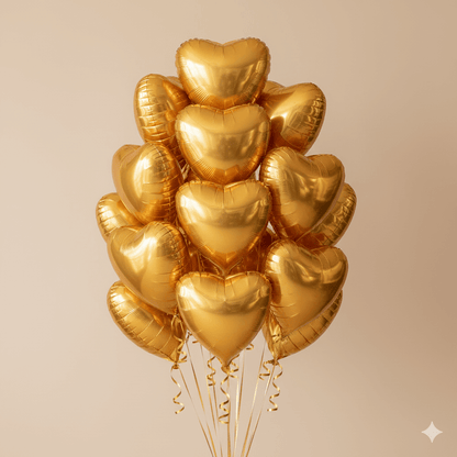 Heart helium balloon Dubai – gold color